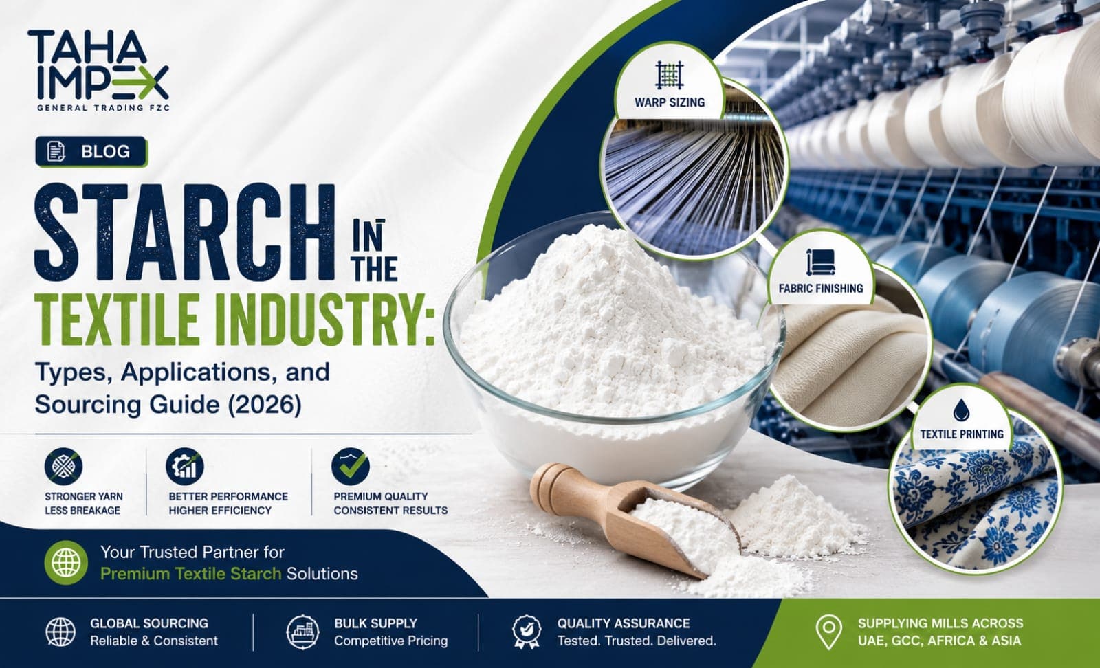 Textile Grade Starch Supplier | Bulk Export UAE by taha-impex.ae